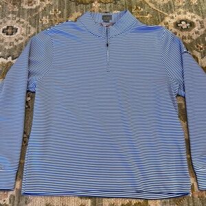 Fennec Men’s 1/4 Zip Pullover Colbert Hill Golf Size XL Color Blue And‎ White